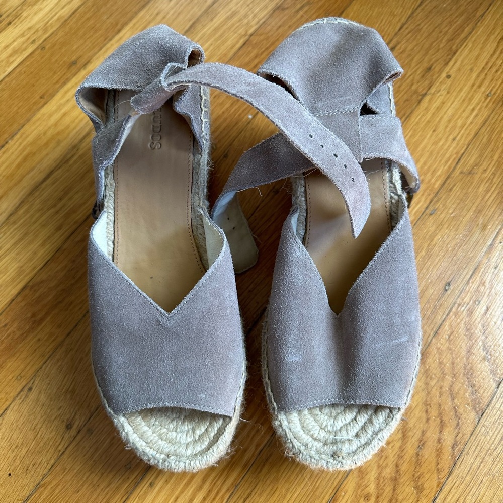 Soludos Positano Platform Wedge Espadrilles in Ash